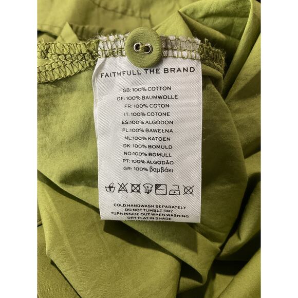 Faithfull The Brand Relaxed Green Tyde Shirt Size US 4 NWT - Picture 4 of 5